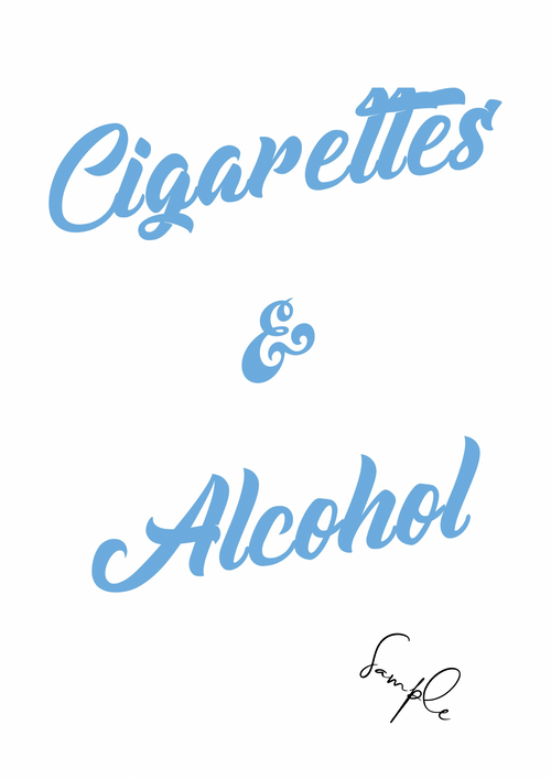 Limited Edition ‘Cigarettes & Alcohol’ Print City Blue