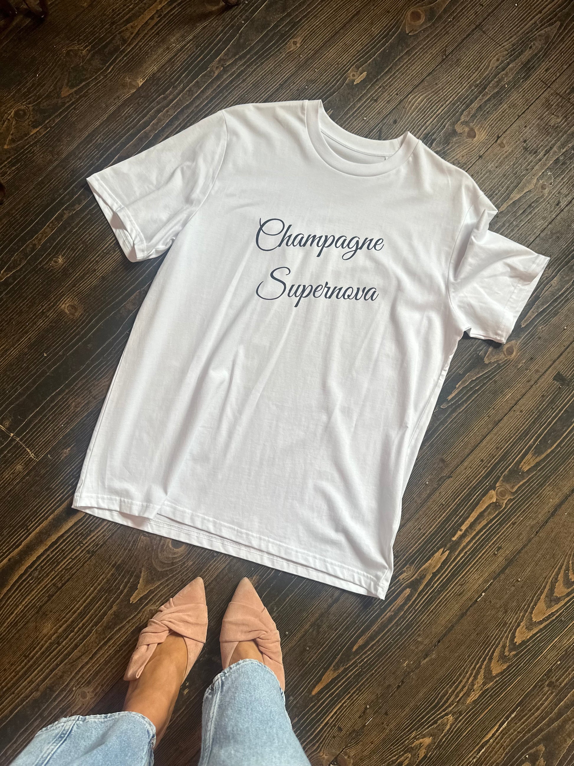 ‘Champagne Supernova’ Limited Edition T Shirt - White